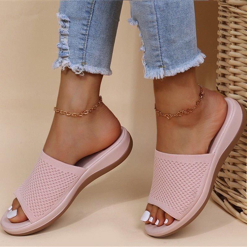 Lara | Women's Luxurious Breathable Orthopedic Summer Slippers-The Yellow Prime