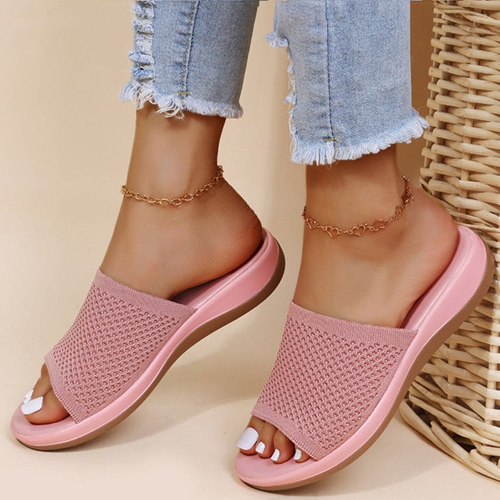 Lara | Women's Luxurious Breathable Orthopedic Summer Slippers-The Yellow Prime