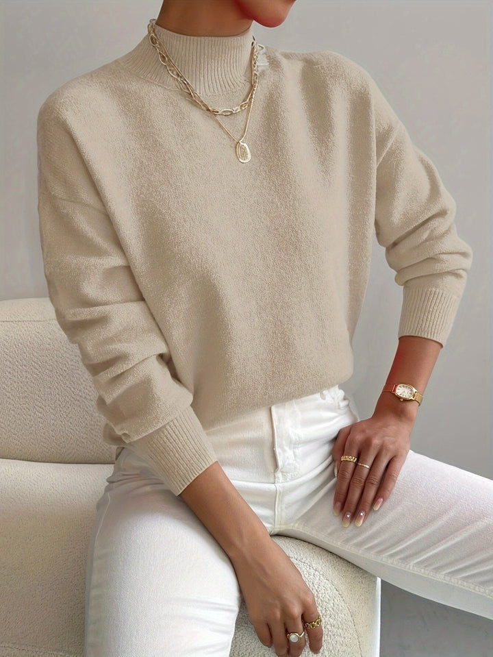 Women's Mock Turtleneck Relaxed-Fit Sweater
