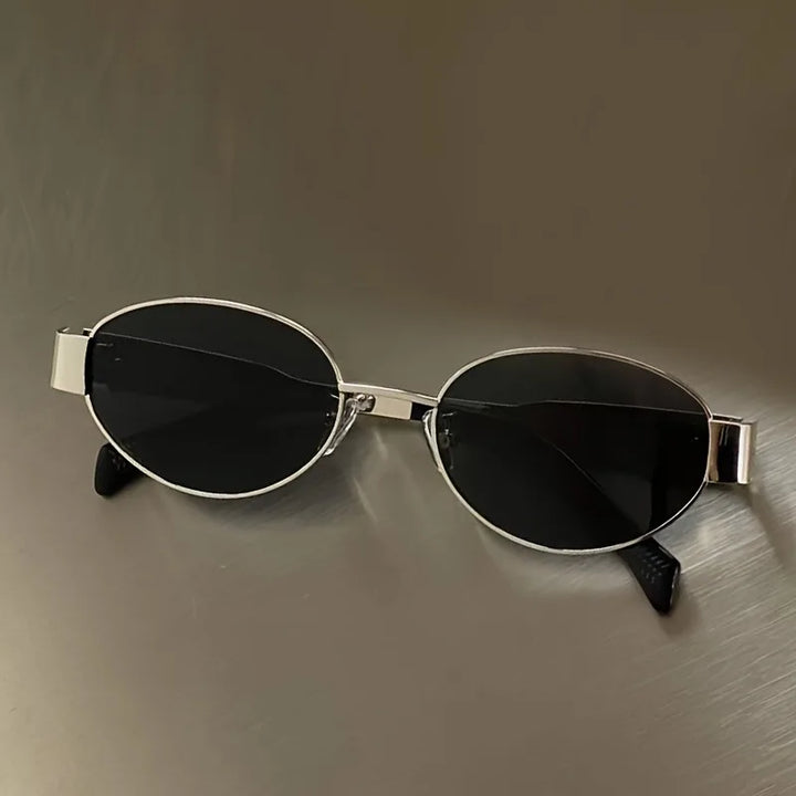 Women's Lightweight Oval Sunglasses – Metal Frame, UV400 Protection-The Yellow Prime