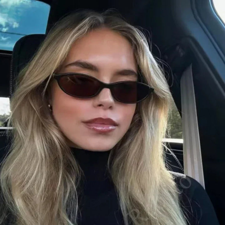 Women's Lightweight Retro Oval Cat-Eye Sunglasses for Everyday Wear-The Yellow Prime