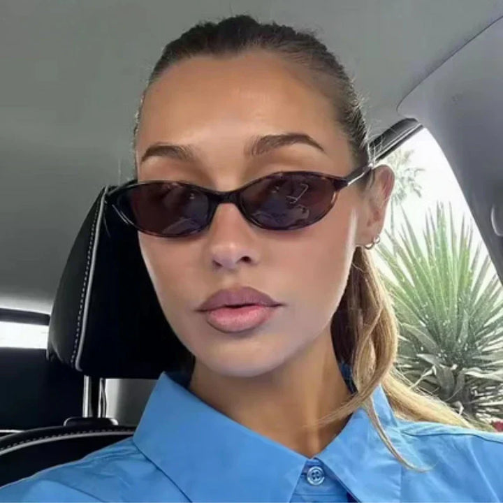 Women's Lightweight Retro Oval Cat-Eye Sunglasses for Everyday Wear-The Yellow Prime