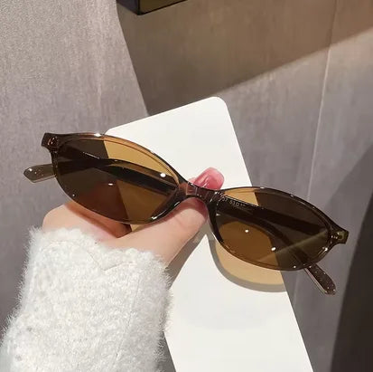 Women's Lightweight Retro Oval Cat-Eye Sunglasses for Everyday Wear-The Yellow Prime