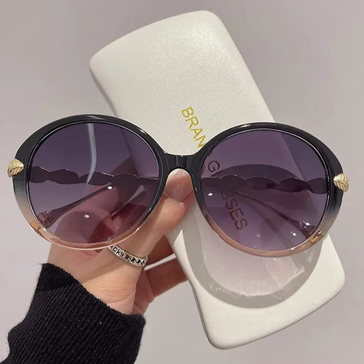 Women's Lightweight Round Sunglasses - Gradient Lenses, UV400 Protection-The Yellow Prime