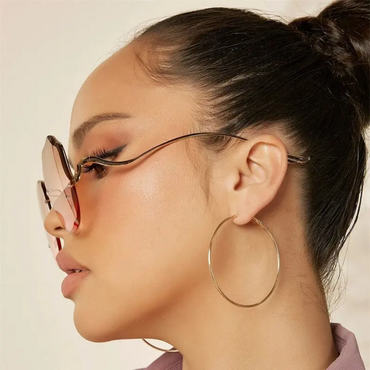Women's Lightweight Rimless Metal Sunglasses for Summer 2025-The Yellow Prime