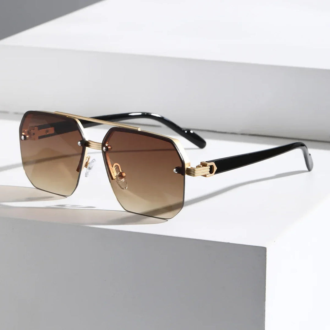 Lightweight Men's Geometric Sunglasses - Minimalist Plastic Design-The Yellow Prime