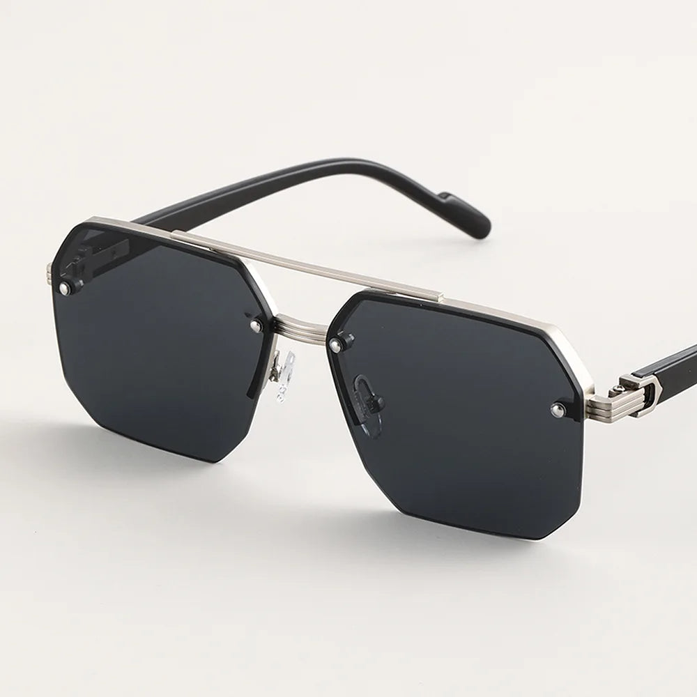 Lightweight Men's Geometric Sunglasses - Minimalist Plastic Design-The Yellow Prime