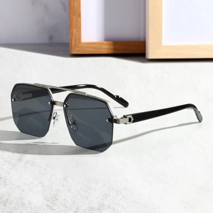 Lightweight Men's Geometric Sunglasses - Minimalist Plastic Design-The Yellow Prime