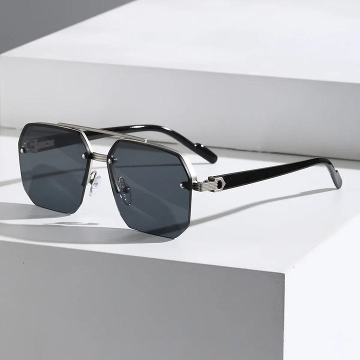 Lightweight Men's Geometric Sunglasses - Minimalist Plastic Design-The Yellow Prime