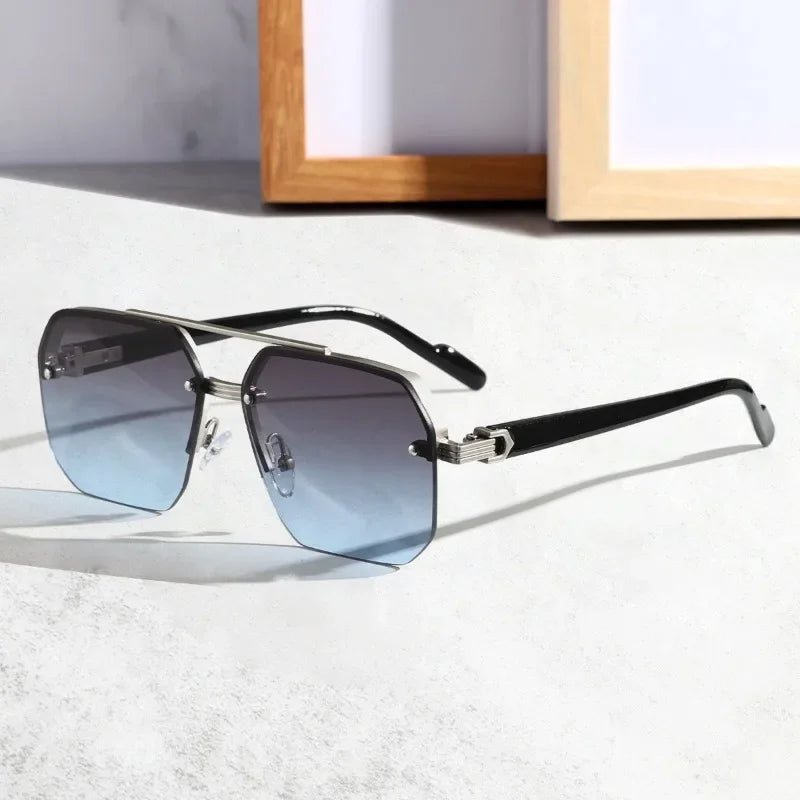 Lightweight Men's Geometric Sunglasses - Minimalist Plastic Design-The Yellow Prime