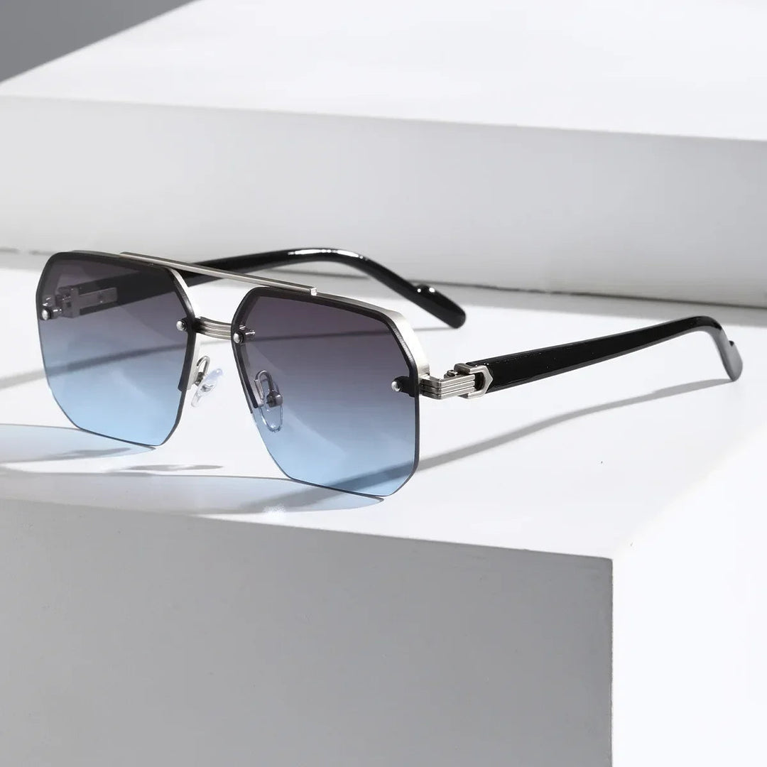 Lightweight Men's Geometric Sunglasses - Minimalist Plastic Design-The Yellow Prime