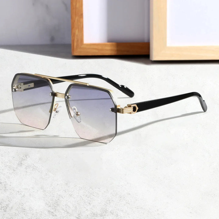 Lightweight Men's Geometric Sunglasses - Minimalist Plastic Design-The Yellow Prime