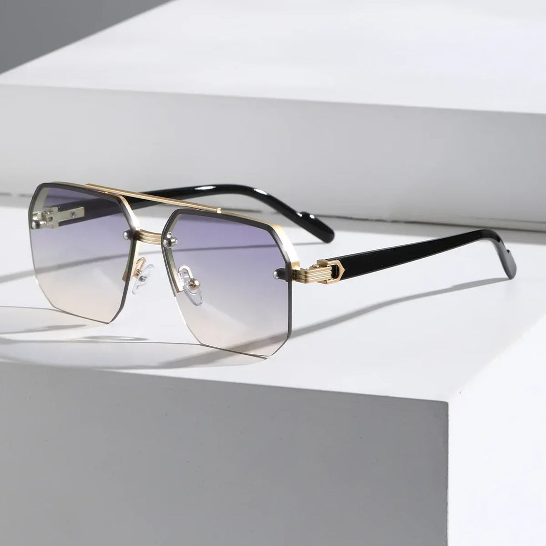 Lightweight Men's Geometric Sunglasses - Minimalist Plastic Design-The Yellow Prime