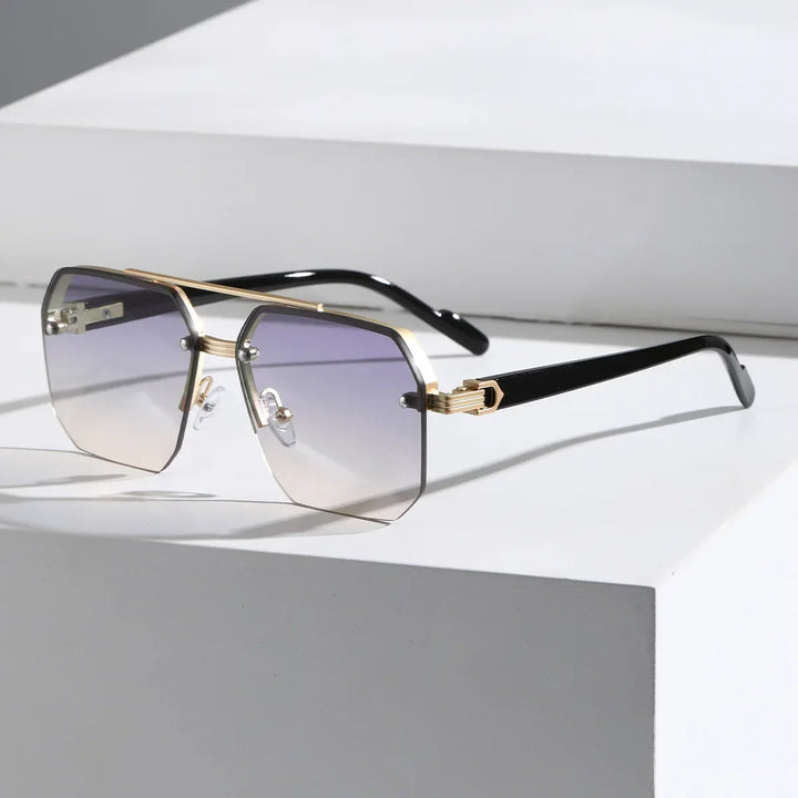 Lightweight Men's Geometric Sunglasses - Minimalist Plastic Design-The Yellow Prime