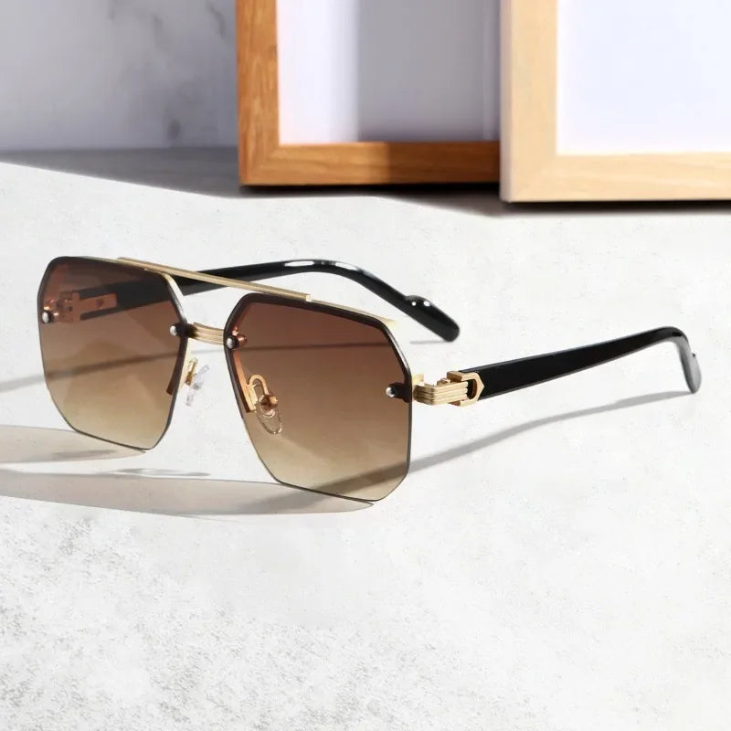 Lightweight Men's Geometric Sunglasses - Minimalist Plastic Design-The Yellow Prime