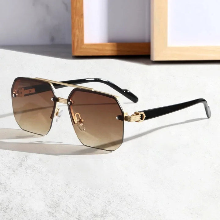 Lightweight Men's Geometric Sunglasses - Minimalist Plastic Design-The Yellow Prime