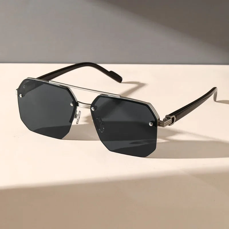 Lightweight Men's Geometric Sunglasses - Minimalist Plastic Design-The Yellow Prime