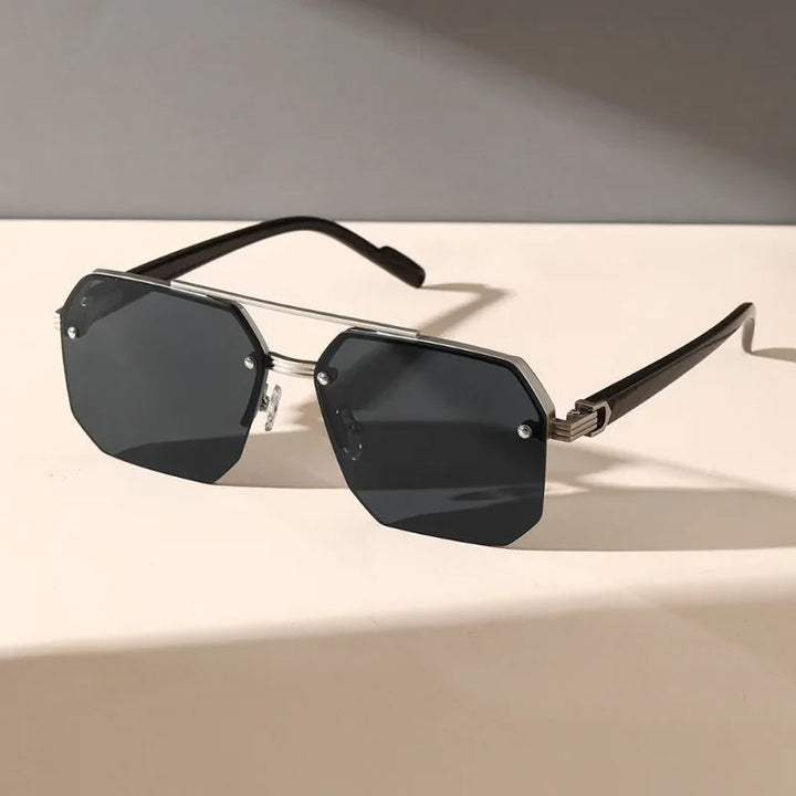 Lightweight Men's Geometric Sunglasses - Minimalist Plastic Design-The Yellow Prime