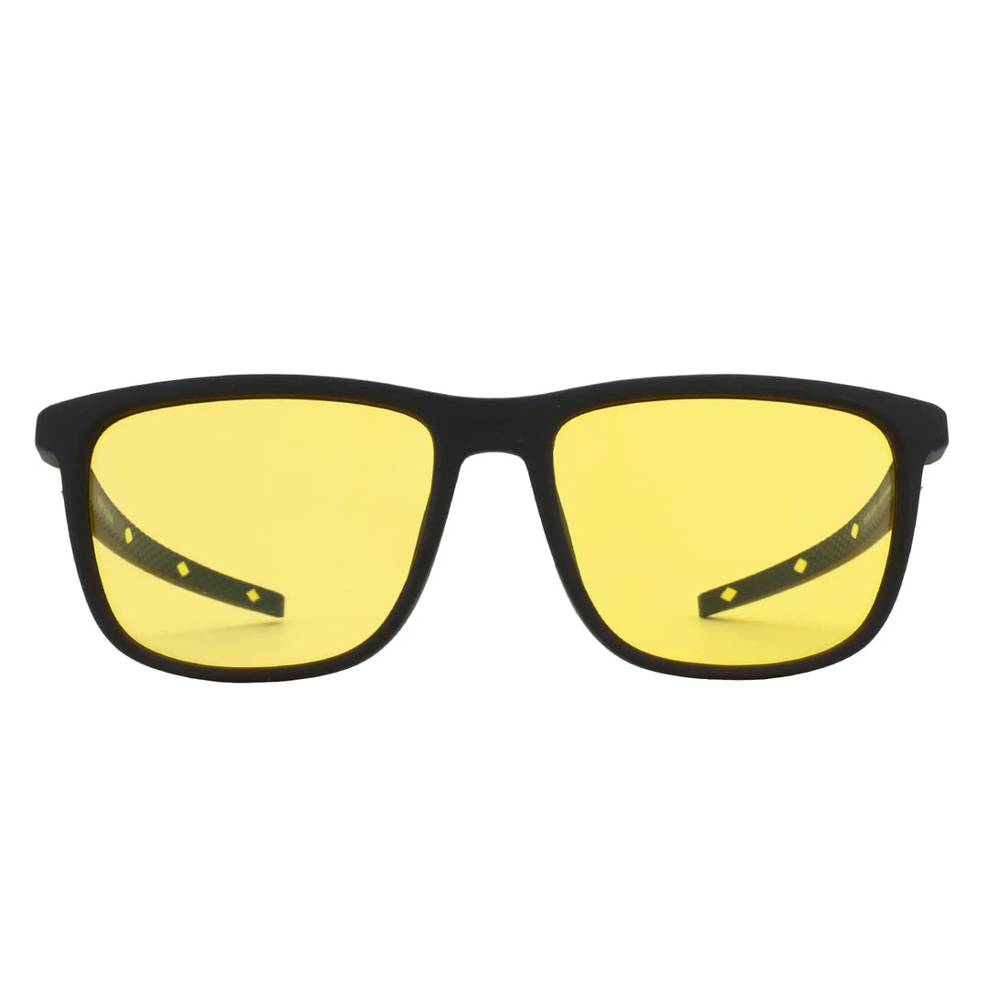 Lightweight Polarized Square Frame Sunglasses for Night Vision Driving-The Yellow Prime