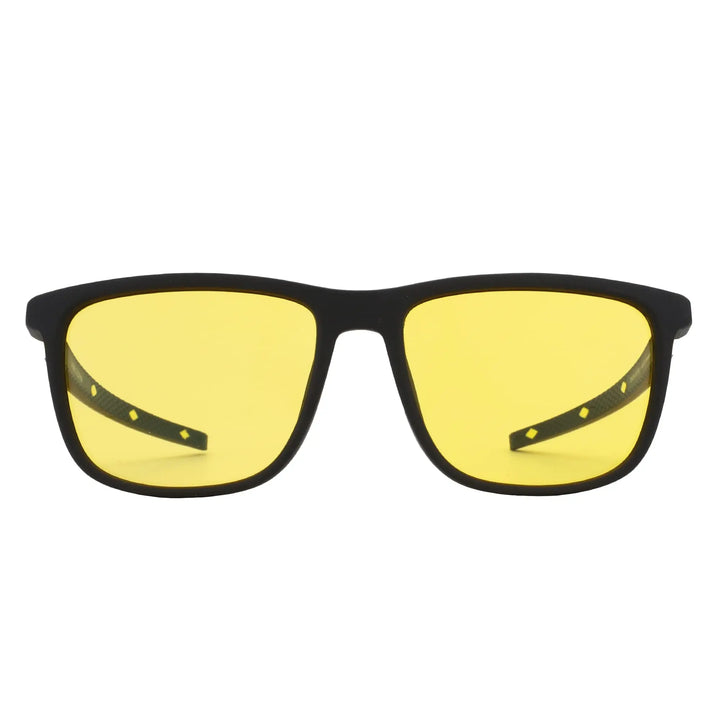 Lightweight Polarized Square Frame Sunglasses for Night Vision Driving-The Yellow Prime