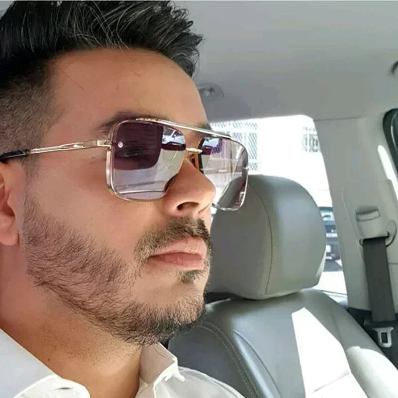 Lightweight Square Aviator Sunglasses for Men – UV400 Protection-The Yellow Prime