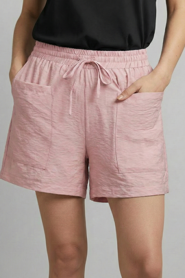 Everly | Women's Summer Elastic Drawstring Shorts-The Yellow Prime