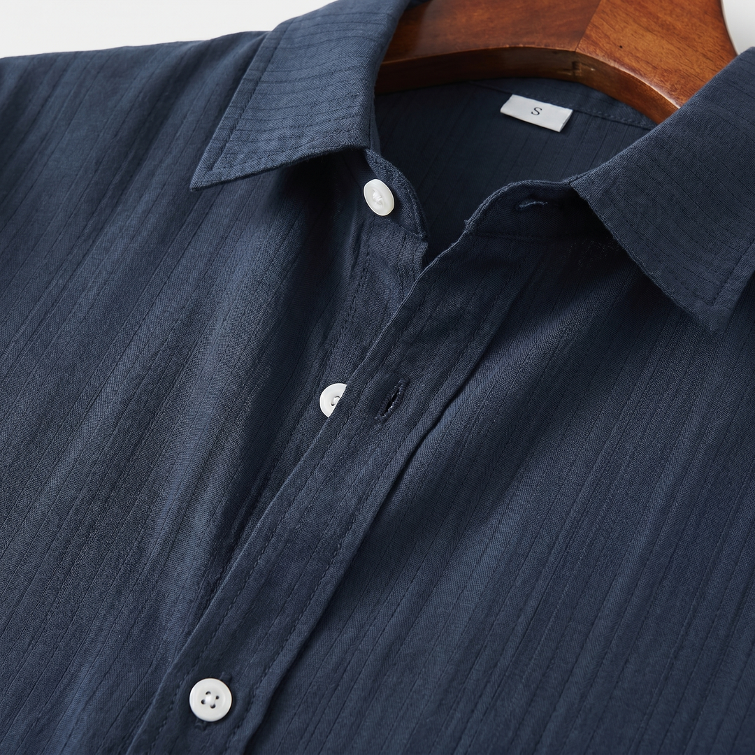 Men's Linen Short-Sleeved Casual Shirt for Summer Wear