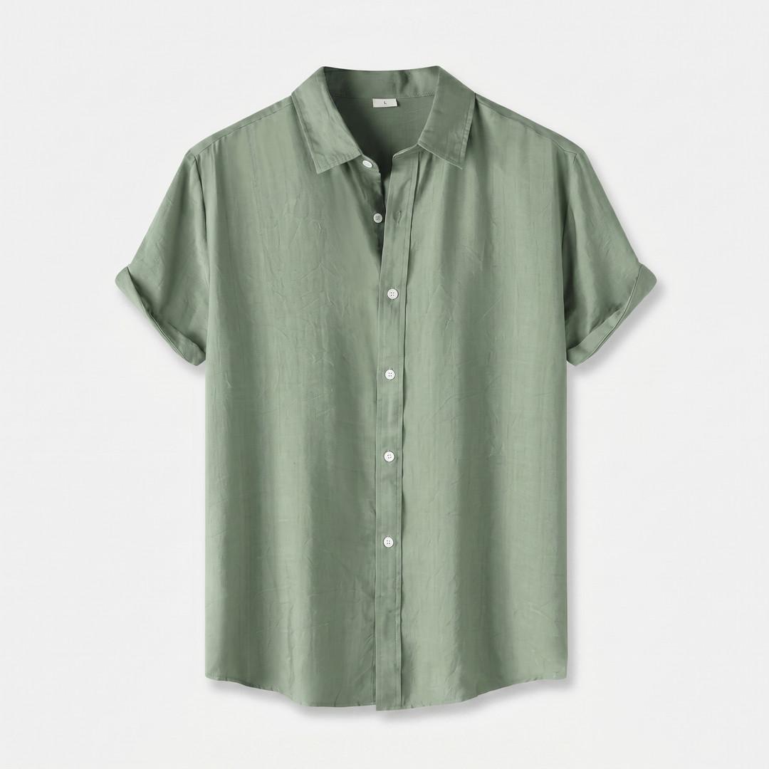 Men's Linen Short-Sleeved Casual Shirt for Summer Wear