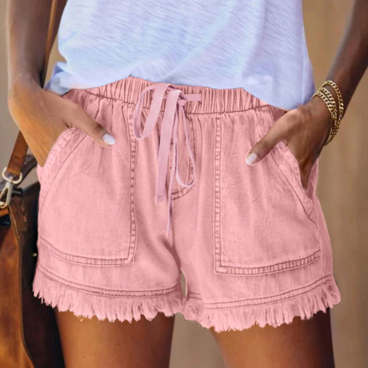 Liza | Women's Elegant High-Waisted Denim Shorts for Summer-The Yellow Prime