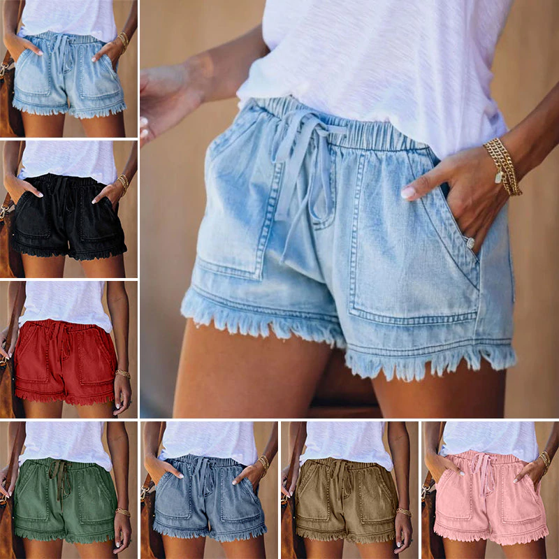 Liza | Women's Elegant High-Waisted Denim Shorts for Summer-The Yellow Prime