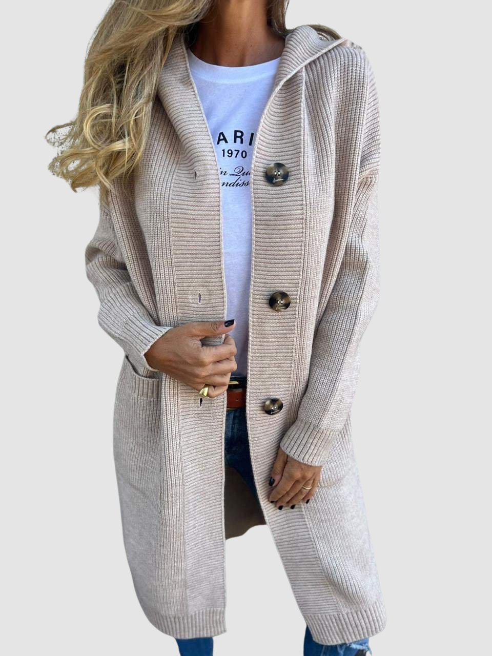 Lois | Women's Cozy Knitted Cardigan-The Yellow Prime