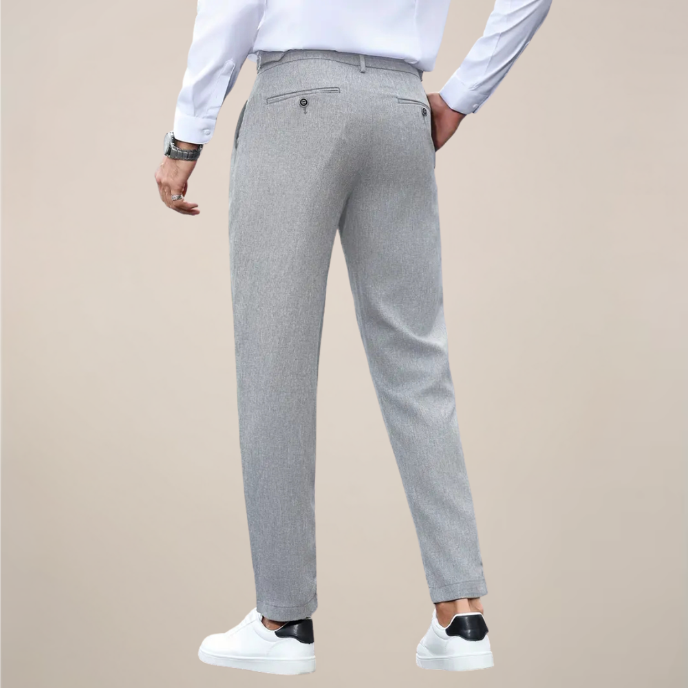 Louis | Men's Slim Fit Tailored Pleated Trousers-The Yellow Prime