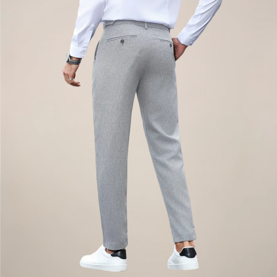 Louis | Men's Slim Fit Tailored Pleated Trousers-The Yellow Prime