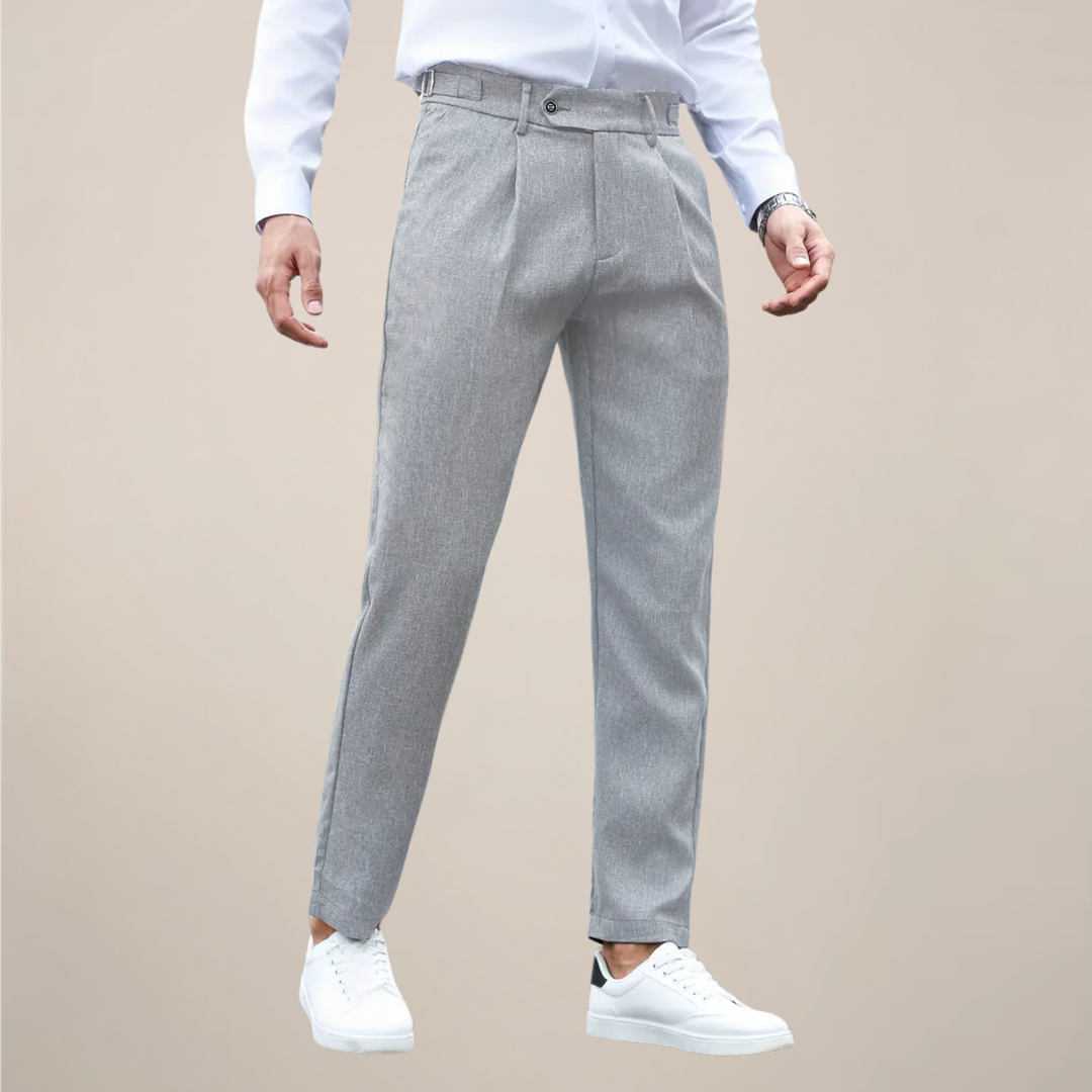 Louis | Men's Slim Fit Tailored Pleated Trousers-The Yellow Prime