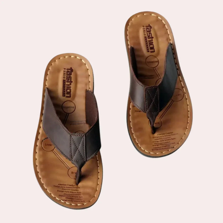Men's Leather Slippers with Premium Comfort-The Yellow Prime