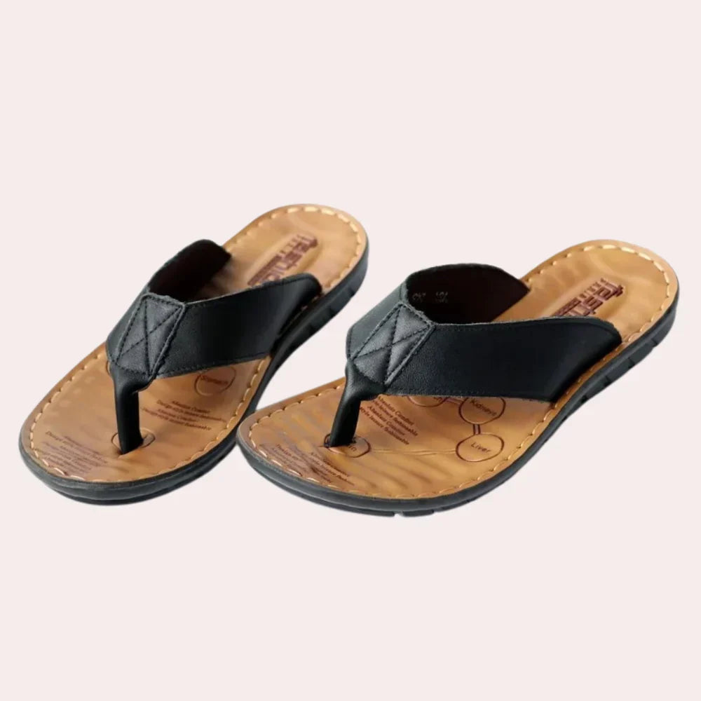 Men's Leather Slippers with Premium Comfort-The Yellow Prime