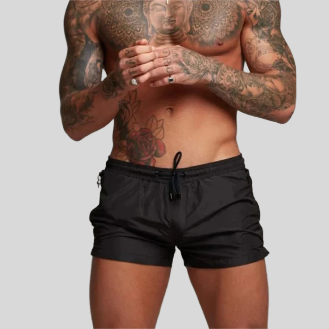 Lucian | Men's Drawstring Swim Trunks-The Yellow Prime