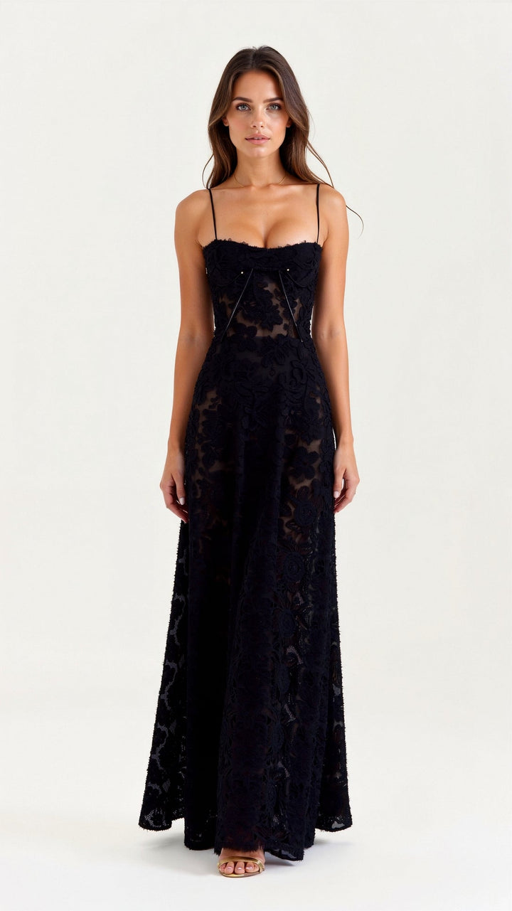 Luciana | Women's Elegant Wedding Guest Maxi Dress-The Yellow Prime