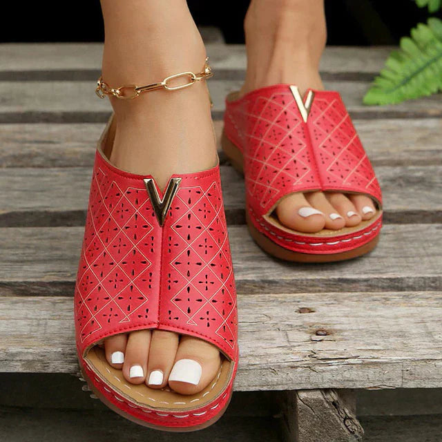 Remi | Women's Orthopedic Flat Strap Sandals-The Yellow Prime