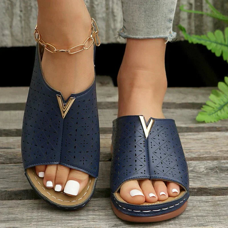 Remi | Women's Orthopedic Flat Strap Sandals-The Yellow Prime