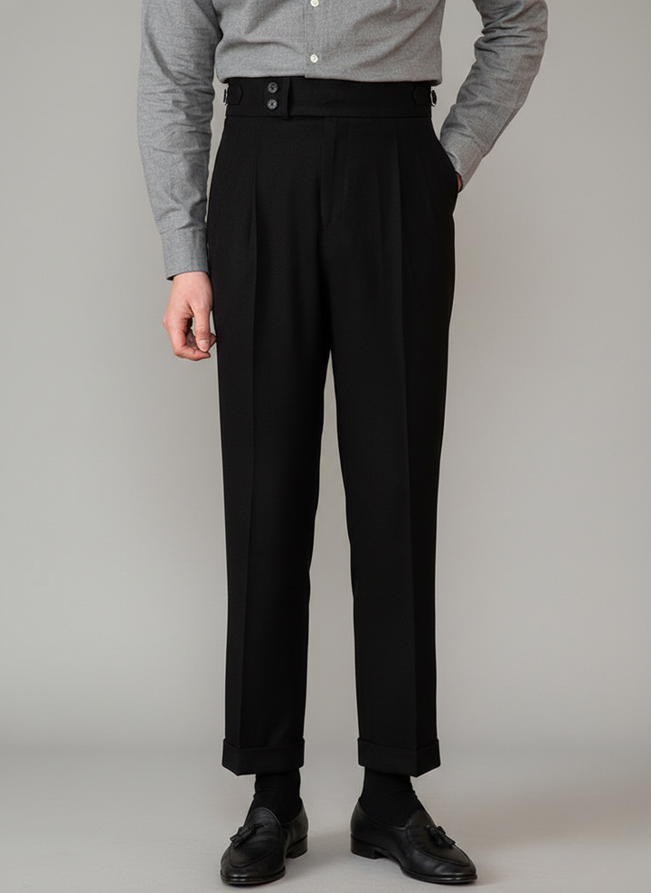 Luke | Men's Tailored Straight Leg Trousers-The Yellow Prime