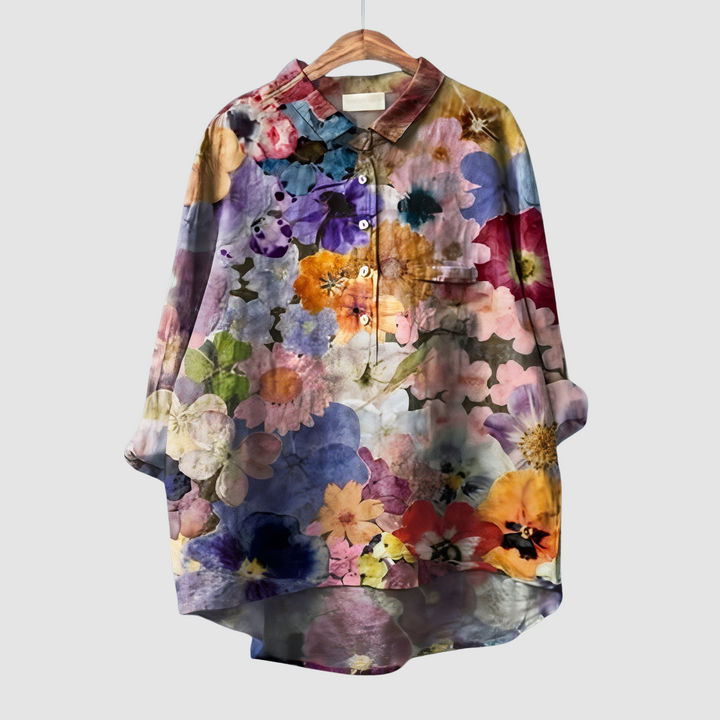 Luna | Women's Romantic Floral Print Blouse-The Yellow Prime