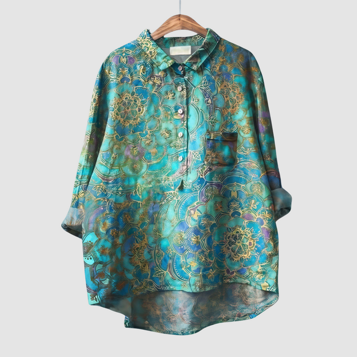 Luna | Women's Romantic Floral Print Blouse-The Yellow Prime