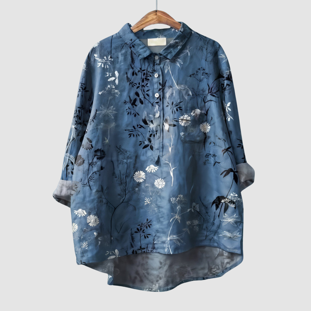 Luna | Women's Romantic Floral Print Blouse-The Yellow Prime