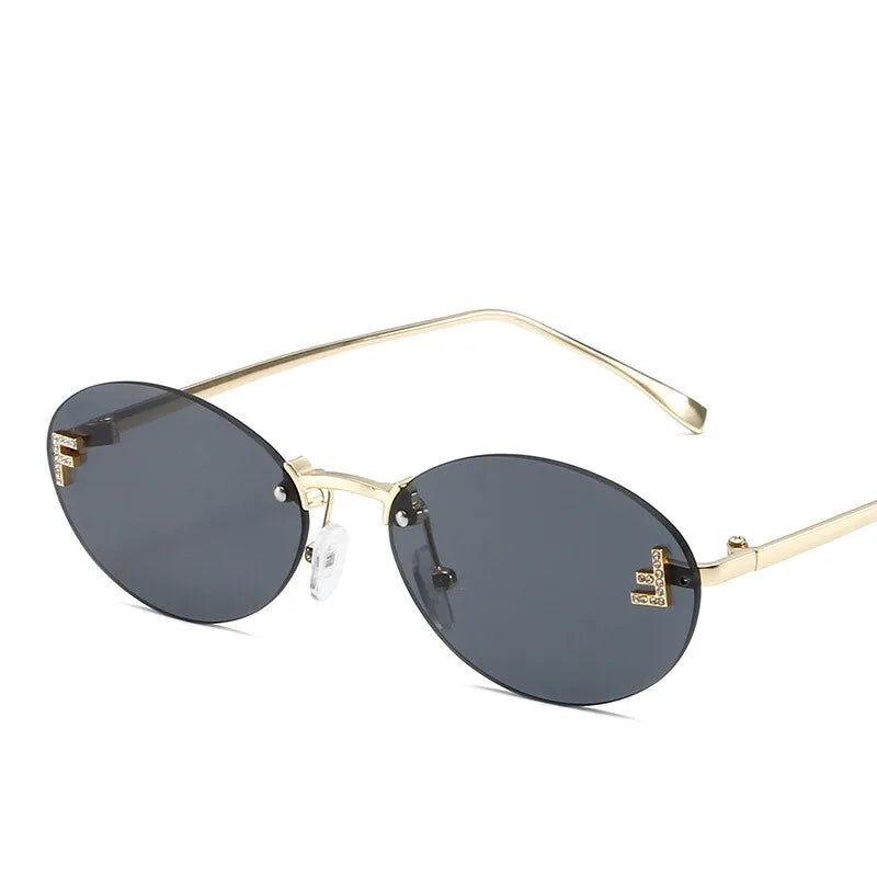Women's Lightweight Frameless Sunglasses with Metallic Finish-The Yellow Prime
