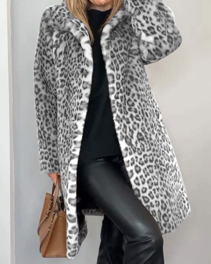 Lysandra | Women's Elegant Leopard Print Coat-The Yellow Prime