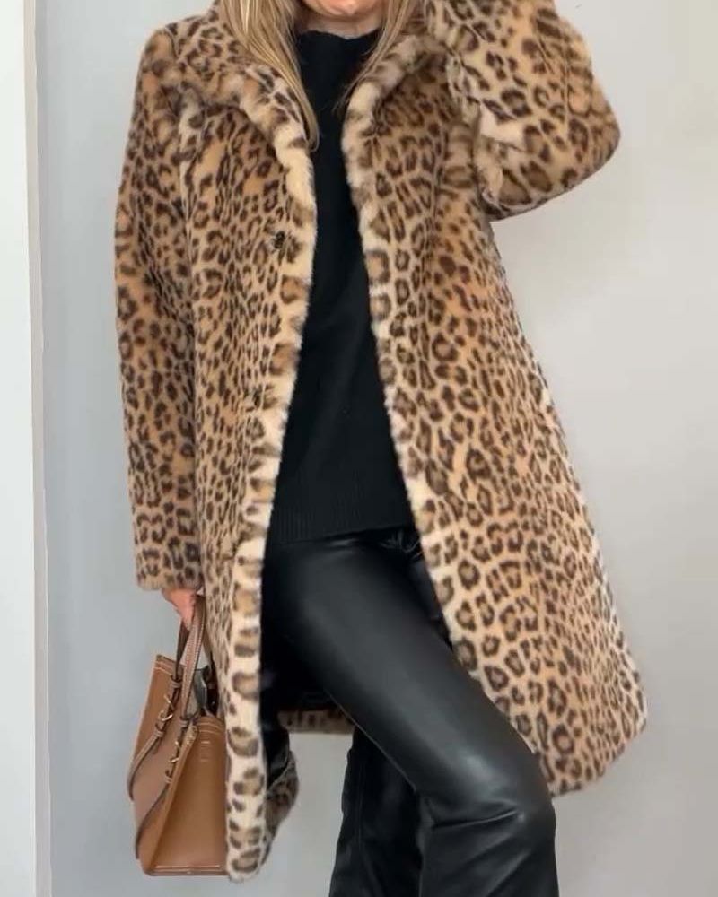 Lysandra | Women's Elegant Leopard Print Coat-The Yellow Prime