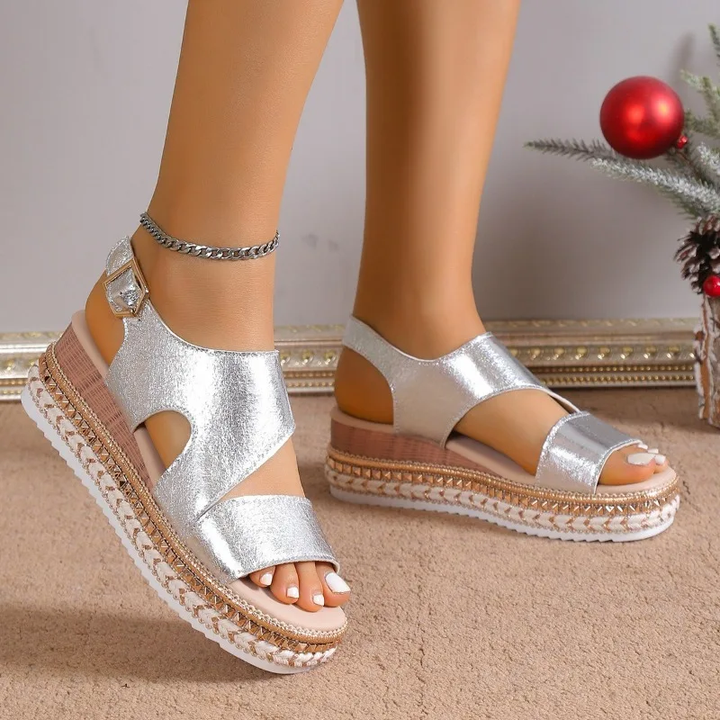 Lyssa | Women's Platform Open Toe Ankle Strap Sandals-The Yellow Prime