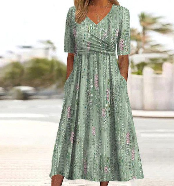 Annalisa | Women's Flared Midi Summer Dress-The Yellow Prime