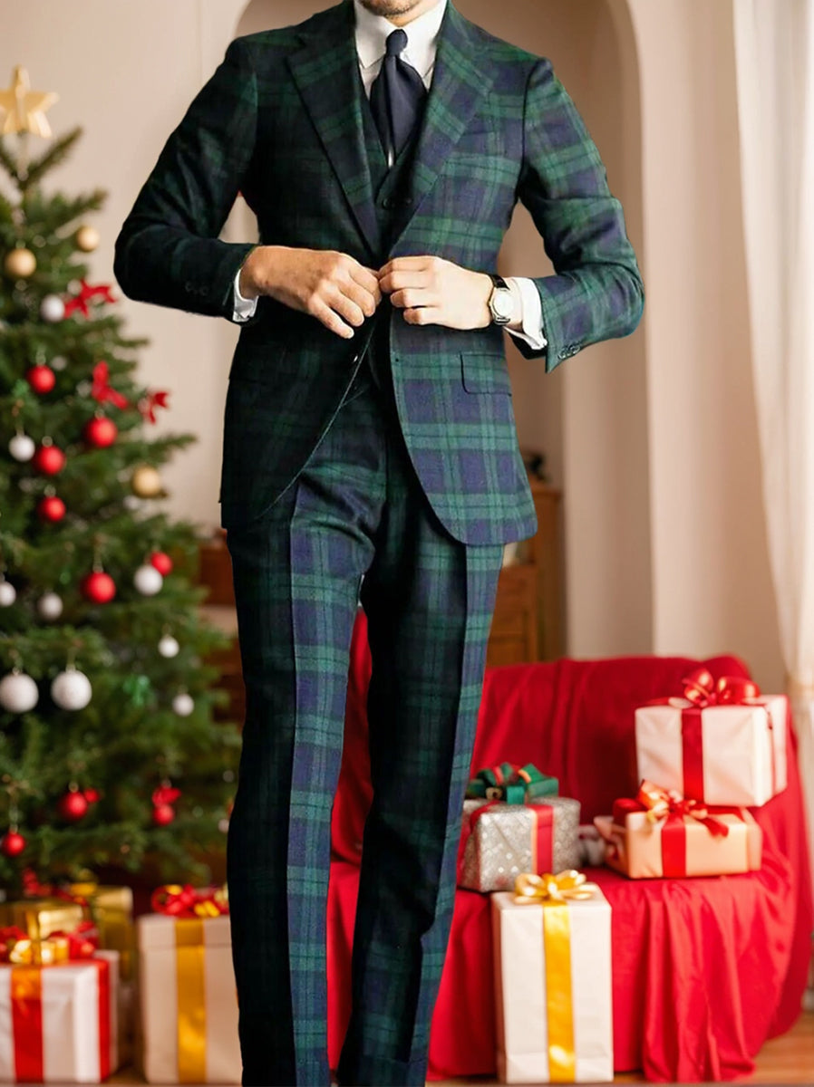 Stylový pánský jednořadý třídílný oblek se dvěma knoflíky